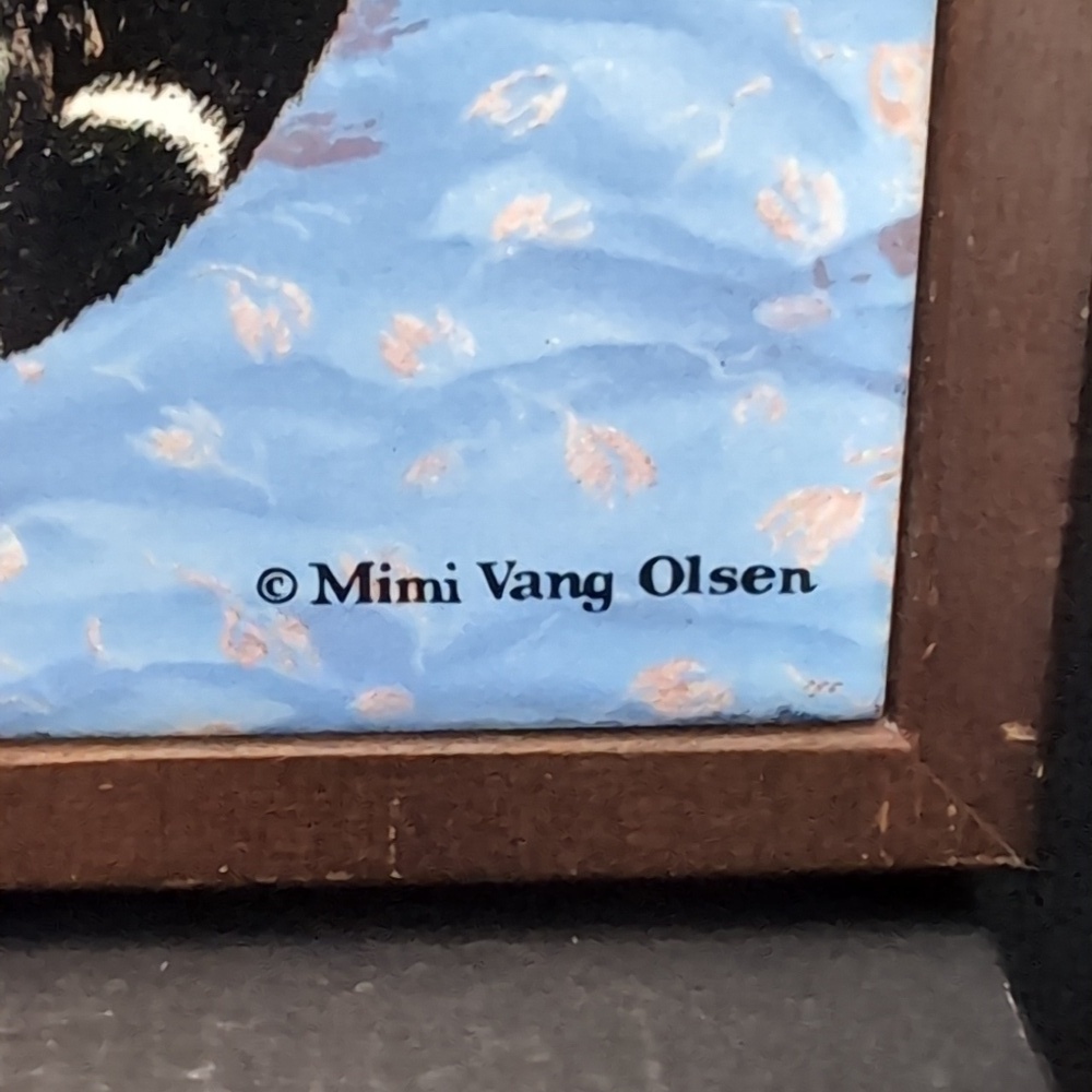 VGT,Avon 1989 Framed Trivet, Features 2 Tabby Cats. - Picture 2 of 9